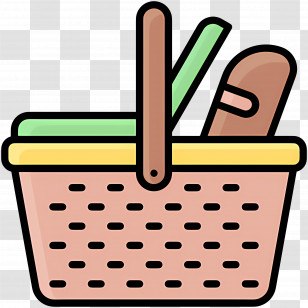 Food Gift Baskets - Simple Picnic Basket With Bread Transparent PNG