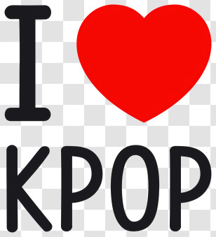 Kpop - I Love KPOP Sign Transparent PNG