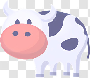 Icon - Cartoon Cow With Cute Features Transparent PNG