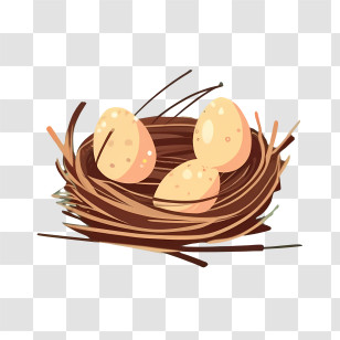 Cartoon Eggs - Nest With Eggs Illustration Transparent PNG