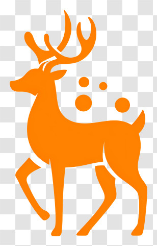 Reindeer Logo - Orange Deer Silhouette With Antlers Transparent PNG