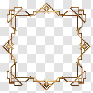 Art Deco Geometric Border - Decorative Geometric Frame Transparent PNG