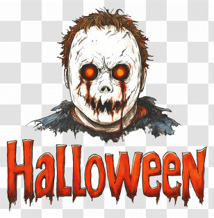 Halloween - Scary Halloween Mask Illustration Transparent PNG