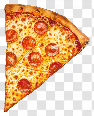 Cheese Pizza - Realistic Pepperoni Pizza Slice Transparent PNG