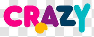 Crazy - Colorful Crazy Typography Transparent PNG