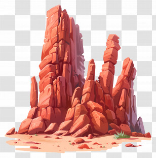 Rock Formations - Rocky Desert Formation In Arid Landscape Transparent PNG