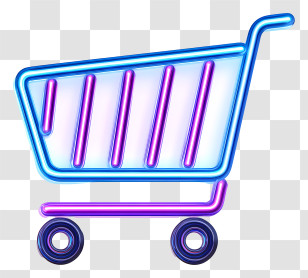 Neon Shopping Cart Icon - Neon Shopping Cart Icon Transparent PNG