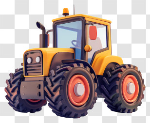 Traktor - Yellow Tractor For Agricultural Use Transparent PNG