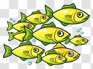 Group Of Fish - Group Of Yellow Fish Transparent PNG