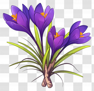 Saffron Crocus - Purple Crocus Flowers For Floral Decor Transparent PNG