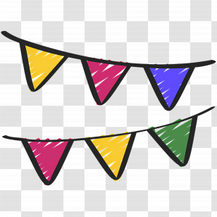 Birthday Bunting - Colorful Festive Bunting Banner Transparent PNG