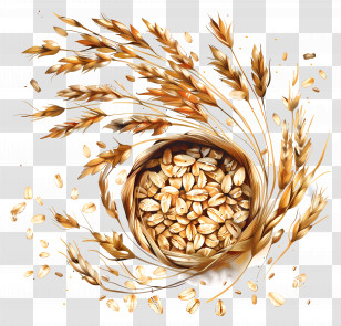 Oatmeal Oats - Rustic Golden Wheat And Grain Illustration Transparent PNG