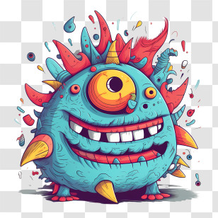 Monster - Colorful And Fun Cartoon Monster Transparent PNG