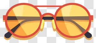 Sunglasses - Retro Orange-Tinted Sunglasses Illustration Transparent PNG