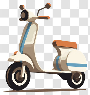 Motorcycle - Retro-Style Scooter Illustration Transparent PNG
