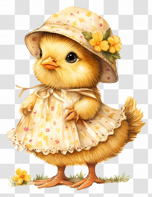Chick - Fashionable Chick In Dress Illustration Transparent PNG