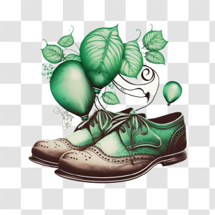 Men Leather Shoes
 - Green Shoes With Leaves And Balloons Transparent PNG
