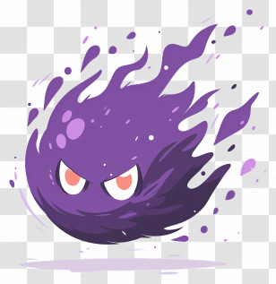 Purple Fireball - Purple Ghost With Angry Expression Transparent PNG