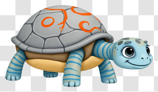 Cartoon Turtle - Adorable Cartoon Turtle With Patterns Transparent PNG