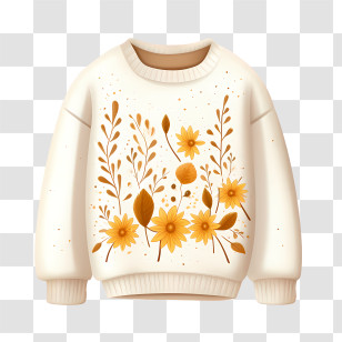 Christmas Sweater - Floral Pattern Sweater Transparent PNG