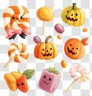 Halloween Candy - Halloween Candy And Pumpkin Graphics Transparent PNG