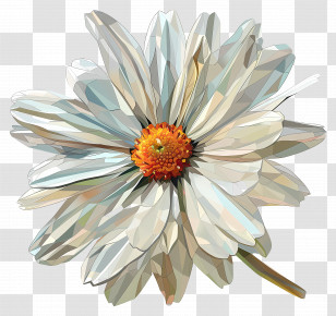 Digital Flower Art - Beautiful White Flower Transparent PNG