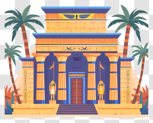 Egypt Temple - Colorful Ancient Egyptian Temple Transparent PNG