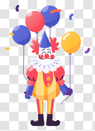 Clown With Balloons - Clown With Balloons Transparent PNG
