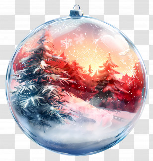 Christmas Glass Ball - Winter Scene In A Christmas Ornament Transparent PNG