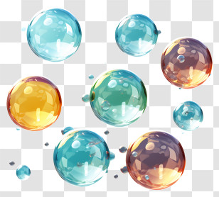 Soap Foam Bubbles - Colorful Transparent Floating Bubbles Transparent PNG
