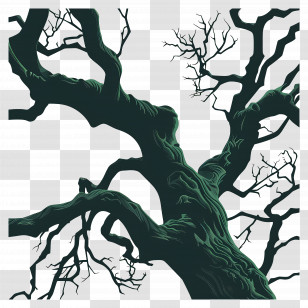 Tree Silhouette - Gnarled Tree Branches Illustration Transparent PNG