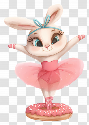 Bunny In Ballet Dress - Ballet Bunny In Pink Tutu Transparent PNG