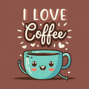 International Coffee Day - Cute Coffee Cup Illustration With Love Theme Transparent PNG