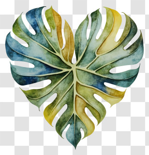 Cartoon - Heart-Shaped Leaf Design With Botanical Style Transparent PNG