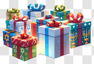 Gifts - Decorative Hanukkah Gift Boxes For Celebration Transparent PNG