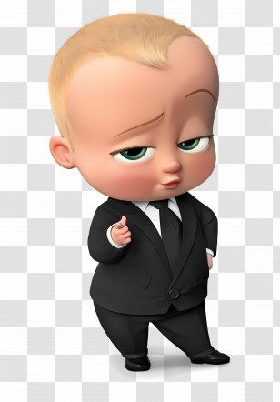 The Boss Baby - Animated Baby In A Black Suit Transparent PNG