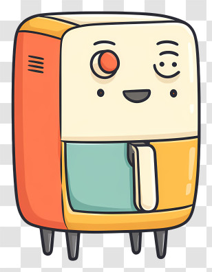 Cartoon Air Fryer - Cartoon Air Fryer With Face For Fun Cooking Transparent PNG