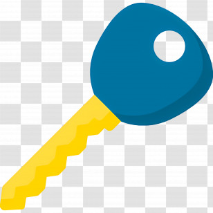 Car Key - Simple Blue And Yellow Key Transparent PNG
