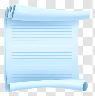 Document - Blue Scroll With Lines Transparent PNG