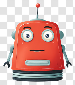 Robotic Vacuum Cleaner - Cute Red Robot Transparent PNG