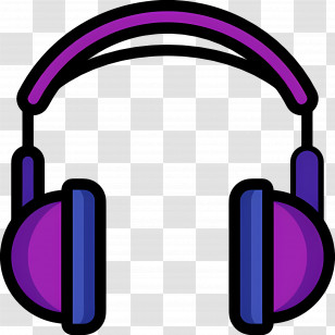 Headphone - Purple And Blue Headphones Transparent PNG