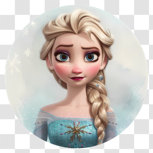 Elsa - Elegant Cartoon Princess Character Design Transparent PNG
