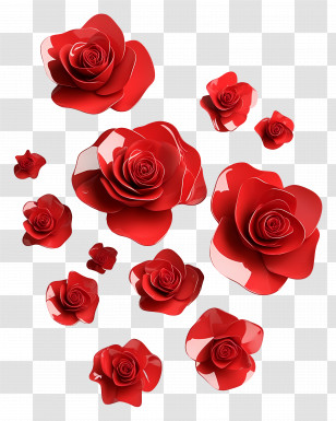 Valentines Day Roses - Cluster Of Red Roses Transparent PNG