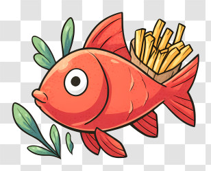 Fish And Chips Icon - Fish With Fries For A Tasty Meal Transparent PNG