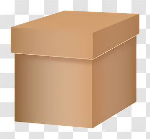 Box - Plain Brown Cardboard Box With Lid Transparent PNG