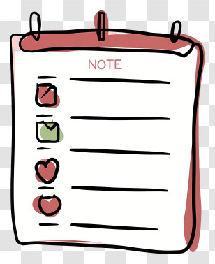 Notepad - Checklist Note Transparent PNG