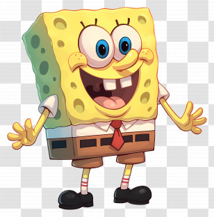 Spongebob Squarepants - Cartoon Sponge Character Smiling Illustration Transparent PNG