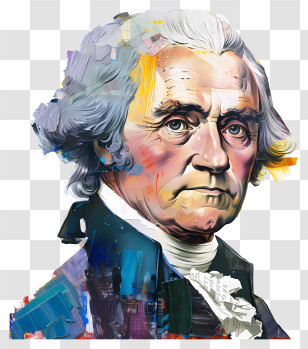 Thomas Jefferson - Abstract Modern Portrait Of Vintage Man Transparent PNG