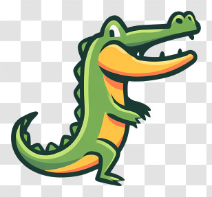 Alligator Logo - Cartoon Green Crocodile Transparent PNG