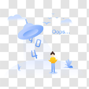 Ufo - 404 Error With UFO And Numbers Transparent PNG